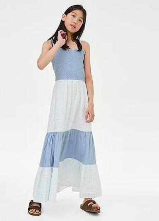 🥰 бавовняна ярусна сукня m&s 12-13 років