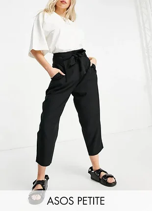 Классические черные брюки asos petite с поясом