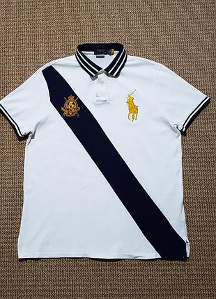 Ralph lauren polo big pony gold crest поло футболка custom slim fit оригінал (xl)