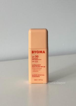 Byoma ultralight face fluid spf 30 санскрін легкий флюїд з спф есенція сонцезахист сонцезахисний крем для обличчя