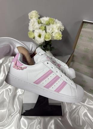Adidas superstar knotted rope white clear pink