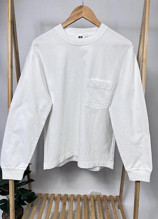 Лонгслів кофта світшот uniqlo оригінал базовий розмір xs унісекс білий