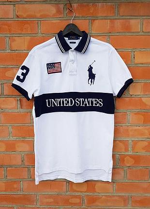 Ralph lauren polo united states #3 поло футболка custom fit оригінал (m)