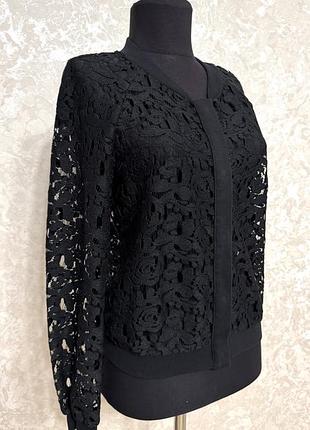 Чорний ажурний кардиган на кнопках h&m
