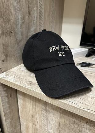 Чорна бавовняна бейсболка new york