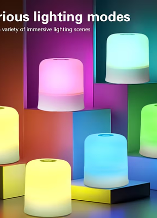 Аккумуляторный сенсорный led ночник 800mah беспроводной прикроватный rgb светильник type-c
