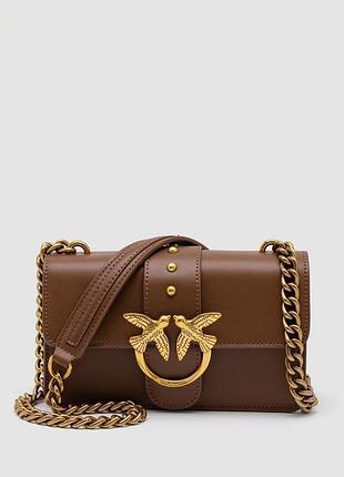 Сумка pinko mini love bag one simply brown/gold