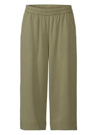 Брюки кюлоты длиной 3/4 для женщины esmara lycra® 372356 42(m) зеленый