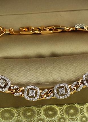 Браслет xuping jewelry матриця сяйва з родієм 17,19 см 8 мм золотистий
