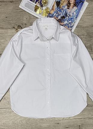 Белая базовая оверсайз рубашка h&m, р.l-xl