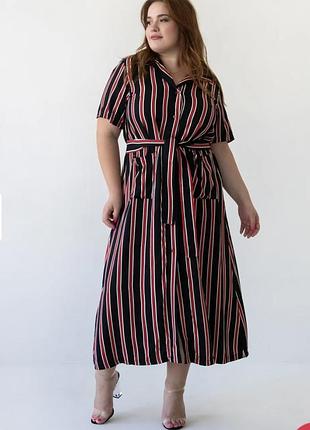 Стильное с карманами платье 👗 рубашка большого размера