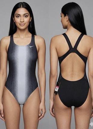 Женский слитный спортивный купальник для бассейна nike fade fastback uk 16