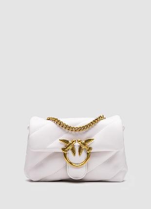 Сумка pinko baby love bag puff maxi quilt white/gold