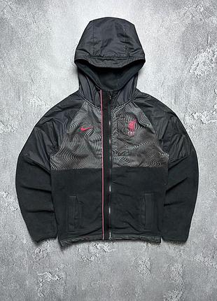Vintage винтажная флисовая куртка nike liverpool найк ливерпуль big logo size s размер с