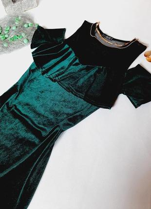 Оксамитове плаття смарагдового кольору2 фото