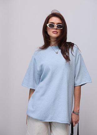 В'язана кофта oversize з коротким рукавом