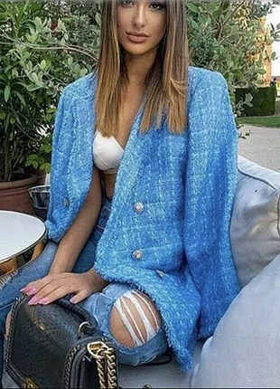 Твидовый пиджак zara