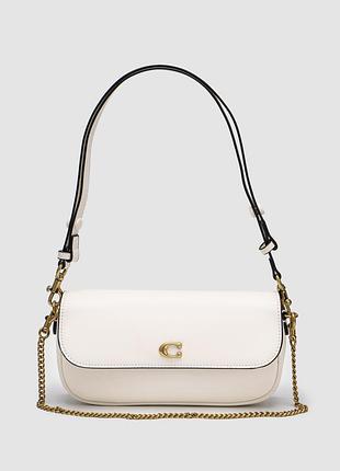 💎 coach brook flap chain white\gold 23 х 12 х 5 см