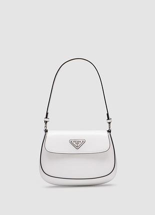 Сумка prada cleo lacquered leather mini bag white