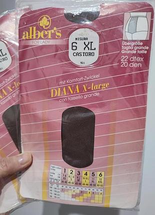 Тонкі капронові колготки alber's diana x-large (розмір 6 xl, 20 den), італія