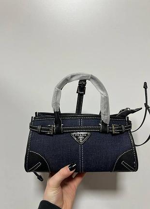 Сумка prada bonnie mini handbag black/denim