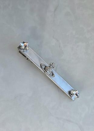 Заколка silver slim brightness saturn