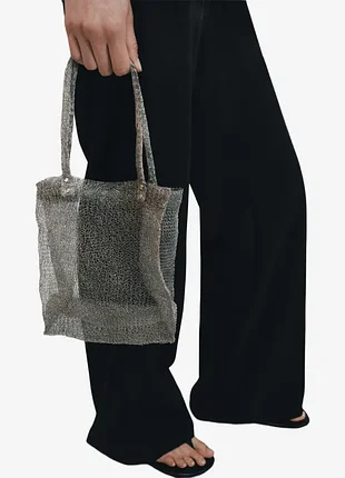 Сумка металева жіноча в сітку zara new