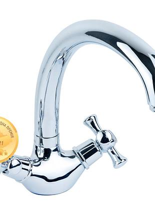 Смеситель pl 1/2" для кухни гусак ухо на гайке aquatica pl-4b155c (9777110)