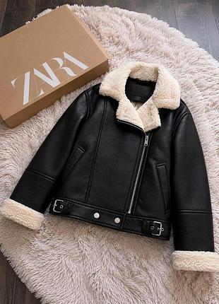 Дублянка куртка курточка косуха демісезонна zara