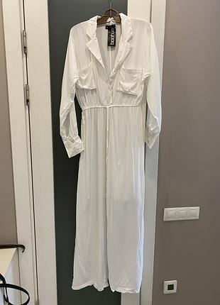 Натуральный нарядный комбинезон boohoo