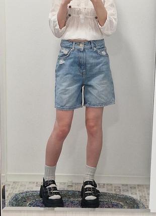 Світлі джинсові шорти pull&bear 34 розмір, шорти джинсові подовжені розмір xs, класичні джинсові шорти середня посадка