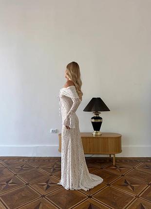 Платье кружевное длинное