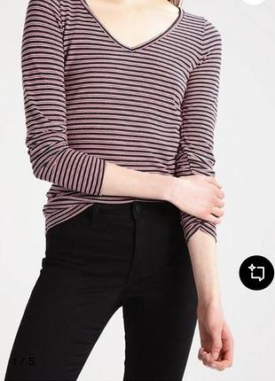 Трикотажный лонгслив hollister в полоску с люрексом 8