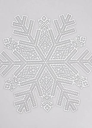 Килимок для сервірування столу snowflake 38 см срібло hp-36327-21