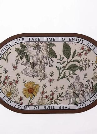 Килимок діатомітовий floral oval 58*38 см універсальний овальний hp-42-50