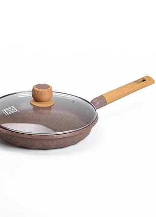 Алюмінієва сковорода 2,8 л з мармуровим антипригарним покриттям ø 28 см кавова mgc hp-4-425co