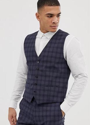 Картатий  чоловічий  костюмний класичний жилет selected homme