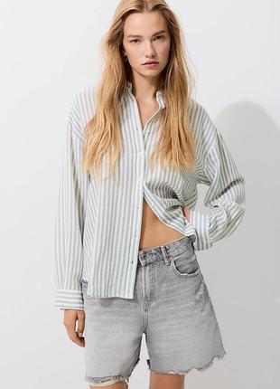 Жіноча сорочка з льоном stradivarius