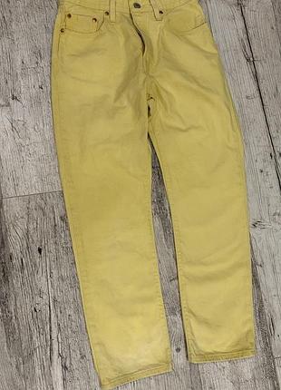 Оригинальные женские джинсы levi's premium 501. лимоного ( жовтого ) кольору джинсы левис 501