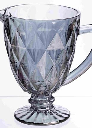 Глек для напоїв fractal скляний 1 літр hp-19-267 глечик для лимонаду прозорий