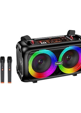 Bluetooth колонка-караоке kakusiga kk-6203 colorful light- чорний