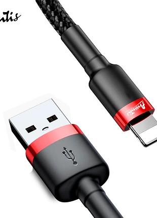 Кабель avantis ac-48i cool usb – lightning- чорно-червоний