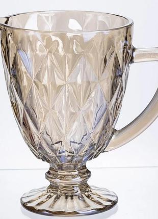 Глек для напоїв citrine скляний 1 л hp-19-279 глечик для лимонаду лимонадник декоративний з ручкою