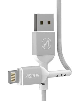 Кабель aspor a122 usb – lightning (2.1a/1.2м)- білий