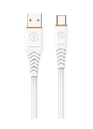 Кабель aspor a127 quick charge usb – type-c (6a/1м)- білий