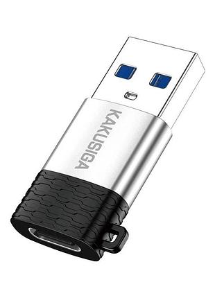 Перехідник kakusiga ksc-1421 usb male - type-c female- чорний