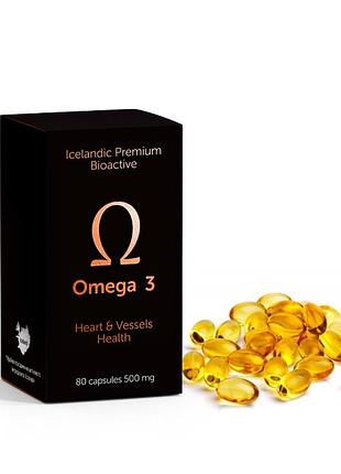 Добавка диетическая айсландик премиум биоактив "omega-3 heart &amp; vesels health" серии l’med®, 80 капсул