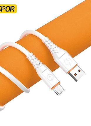 Кабель aspor a125 quick charge usb – micro (6a/1м)- білий