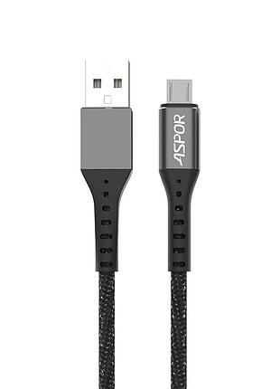 Кабель aspor a166 usb – micro 2.4a/1м- чорний