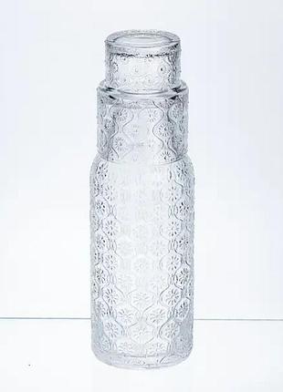 Графін для напоїв quince blossom 700 мл зі склянкою із товстого скла hp-17-12